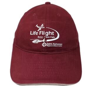 RCC Koozie Life Flight Saint Alphonsus Red White Baseball Cap Hat OS Slideback